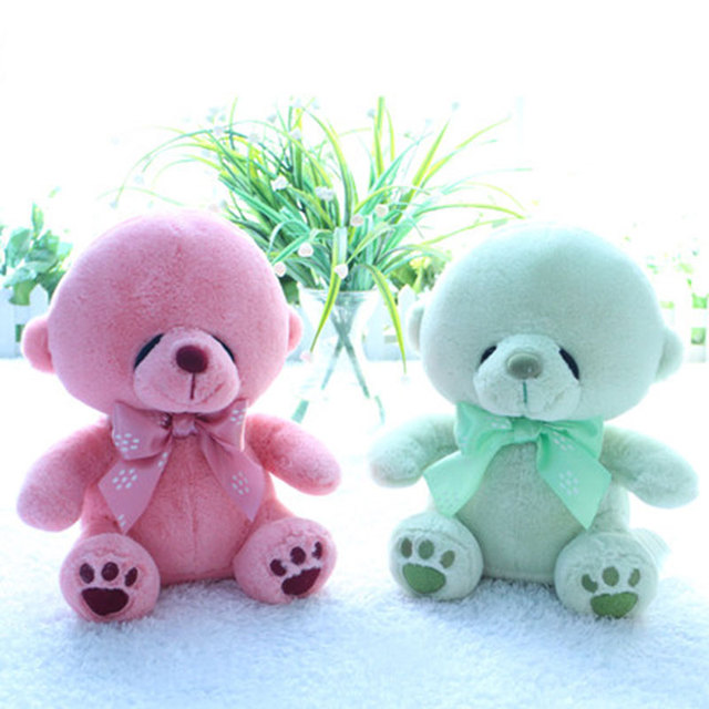 (1 Шт.) милые Глаза Мерцают Игрушечные Плюшевые Игрушки Huggable Спать Сопровождать Чучела Куклы Зеленый Розовый Медведи Детские Игрушки Подарки 25 СМ
