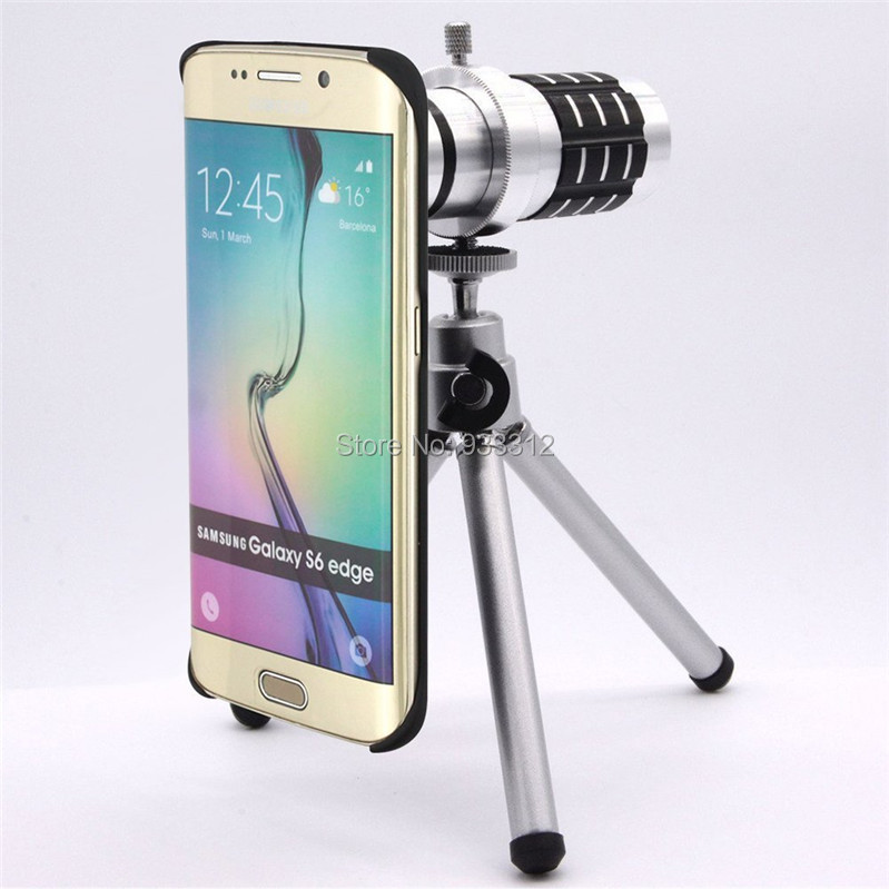 Samsung S6 Edge 12x telescope camera tripod cover case telephoto zoom lens