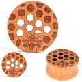 Hot allergenic wood Cellular network ear tunnels piercing Ear Stretchers Plugs Flesh Ear Gauges Expanders Earrings