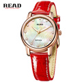 READ red scratch resistant wrist leather strap women watches 2016 sapphire crystal horloges vrouwen mode luxe
