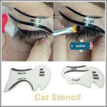 2pcs makeup New style cat eyeliner stencil kit model for eyebrows template top bottom liner eye fard a paupiere diy pochoir card