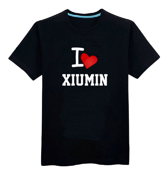 plus size New EXO I love xiumin letter summer sho...