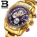 Switzerland watches men luxury brand Wristwatches BINGER Quartz watch Chronograph Diver glowwatch B1163 8