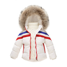 2016 New Girl Winter Jacket Boys Parka Coat Solid Baby Girl Snowsuit Thick Real Fur Hooded Children’s Duck Down Jacket