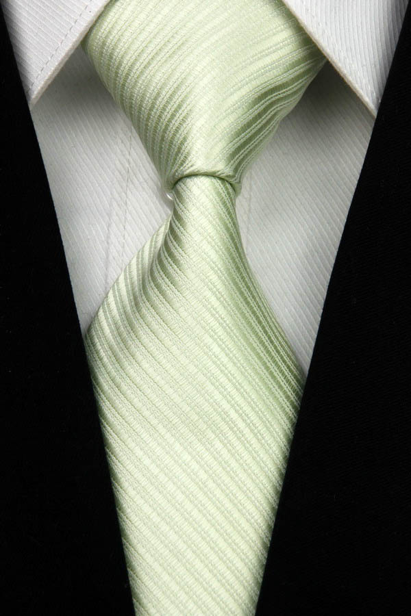 NT0020 Green Silver Stripe Smooth Jacquard Woven Classic Type Silk Polyester Man s Business Luxury Tie
