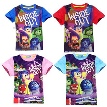 2015 new brand boys T-shirt fashion print 3D US cartoon inside out style shirt cotton soft material clothes for 3-10yrs hot sale