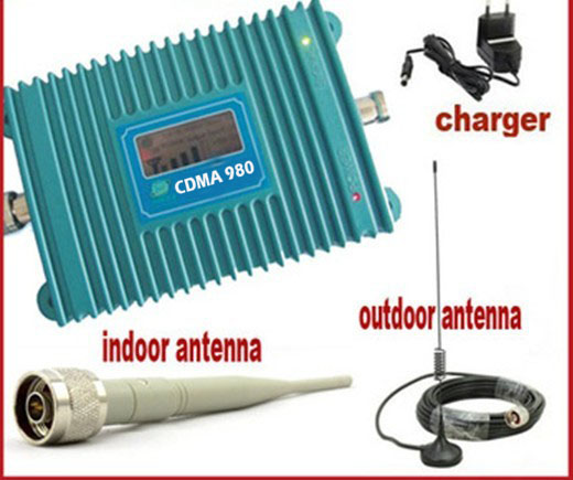LCD Display !!! CDMA 850Mhz Mobile Phone CDMA980 Signal Booster , Cell Phone CDMA Signal Repeater Amplifier With Cable + Antenna