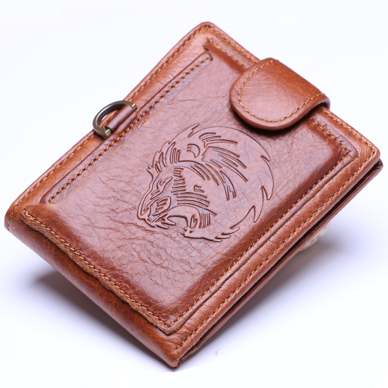 Designer Vintage Handmade 100% Genuine Leather Men Wallet Purse Card Holder With Zipper Wallets ...