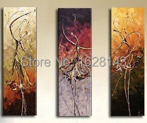 3 Piece Hand Oil Painting Painted on Canvas Girl Ballet Dancers Living Room Wall Art Modern Abstract Decoration Picture D3p322