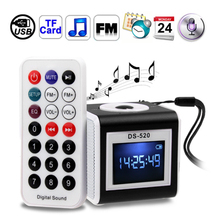 Mini LCD Screen Speaker with Remote Control Support FM Radio TF Card Time Calendar Alarm Clock Recording Function