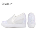 New Casual Comfortable Hot White Women Increased Shoes Lace up Solid Zapatos For Female Ladies Sneakers