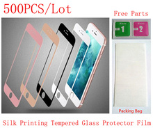 (6SP118500DHL)(500PCS by DHL)Silk Printing Front Tempered Glass Protector Protective Film for iPhone 6 Plus&6S Plus(5.5) Screen