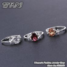 Perfect 925 Sterling Silver Inlaid Stone Fashion CZ Diamond Rings For Women Classic Ruby ring fine