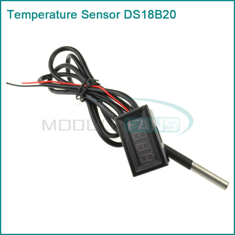 0.56 inch RED LED Digital Car Thermometer Temperature Meter DS18B20 Sensor