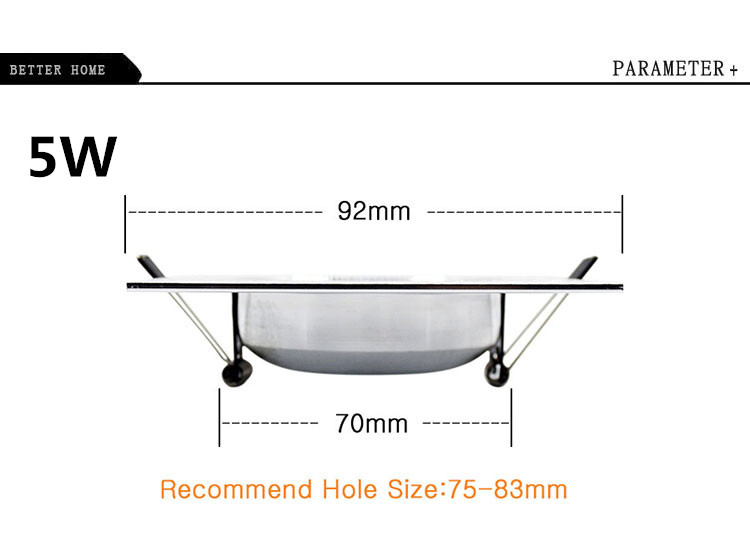 Description Picture 4 of itemLED Downlights 5W 10W Dimmable 230V Square Brush silver LED Ceiling Lamp 15W Down Light for Kitchen/Home/Office Indoor Lighting