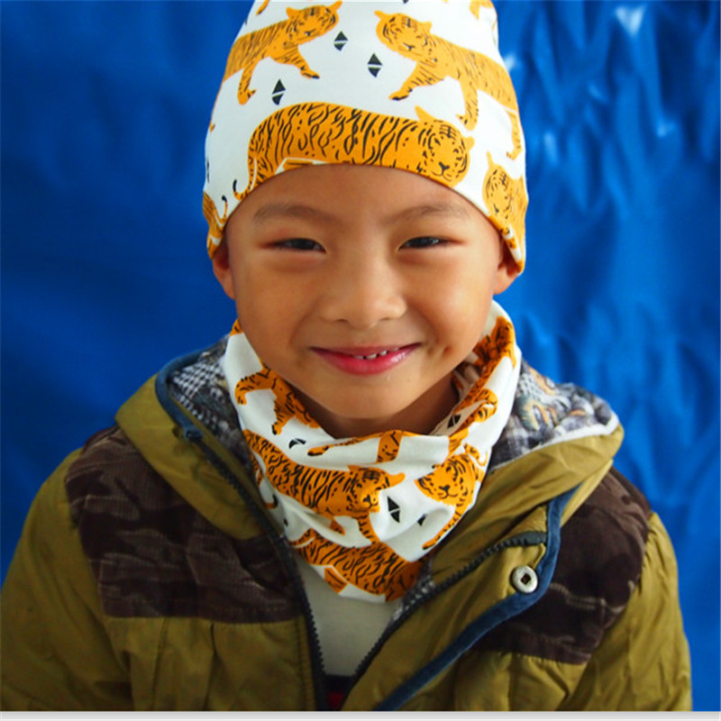 Fashion children scarf 2015 baby Autumn Winter New style scarves cotton Kids Boys girls Child collar tiger grid print kerchief