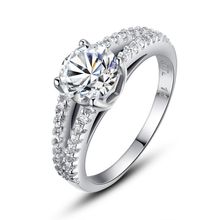 A pair of rings 100 Sterling 925 Silver Simulated Diamond Promise Engagement Wedding Rings