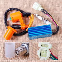 Performance Ignition Coil + Spark Plug+ + Wire 6 Pin CDI Box Fit for GY6 50cc 70cc 125cc 150cc Scooter ATV Go Kart Moped QMI157