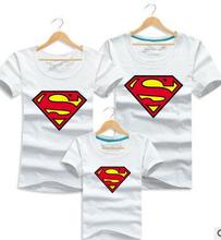 Family T shirts Superman Pattern Men Women Child Clothing Family Look Father Mother Daughter Son Summer Sport Shirts