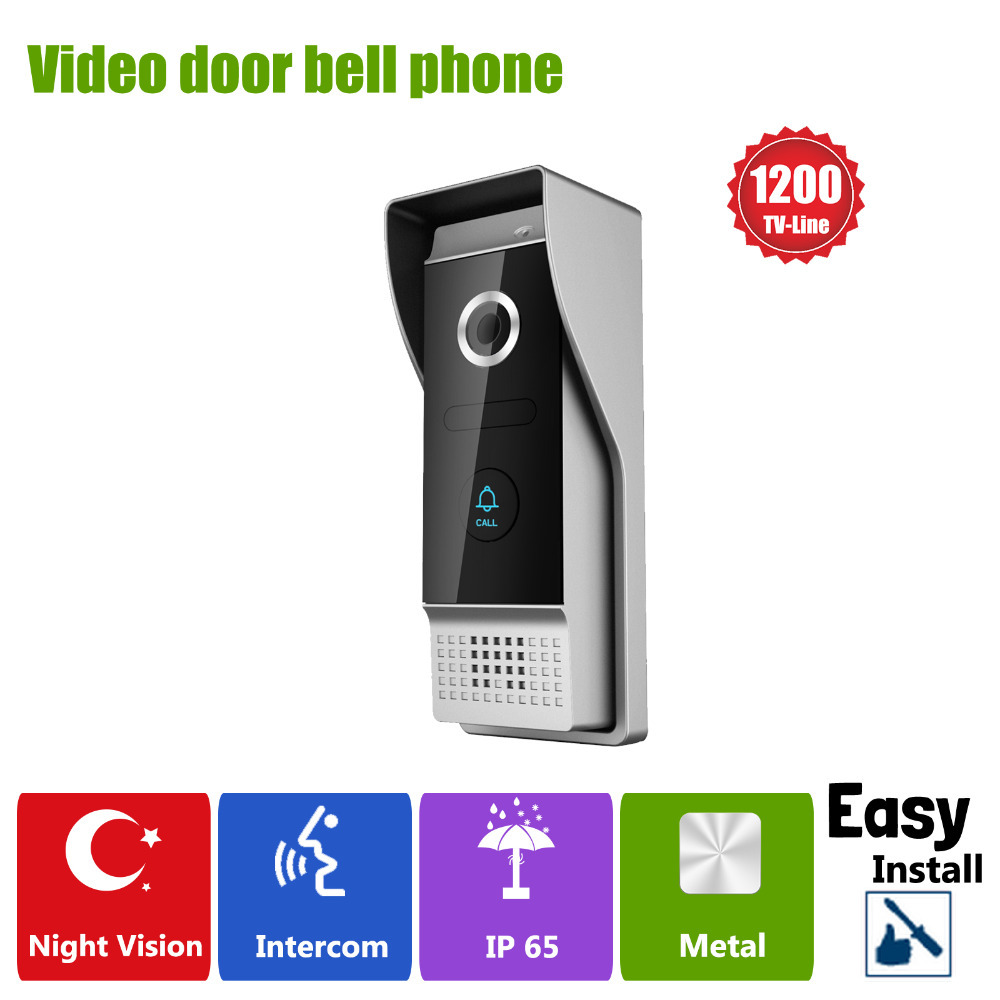 YSECU Video Door Phone IR Camera Doorbell 1200TVl Wide Angle Waterproof Metal IP65 High Resolution Day/Night Vision