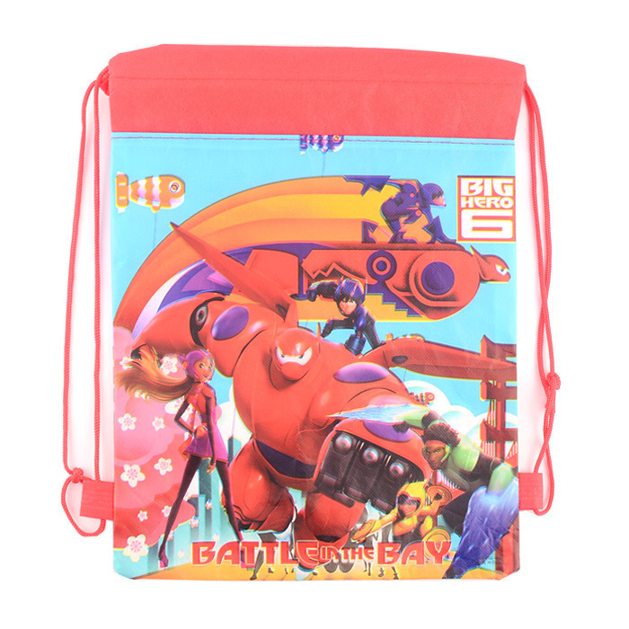 New ! 1pic Big Hero 6 School Bags Baymax Kids Drawstring Backpack& Bag For Kids Baymax (4)