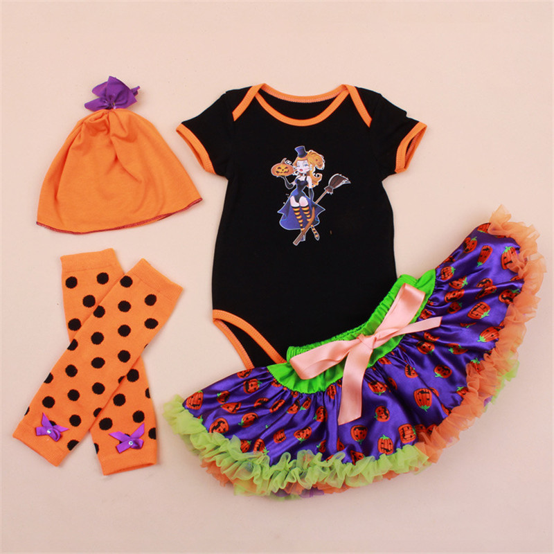 4pcs Newbron Baby Clothing Sets Summer 2016 New Baby Clothes Girls Skirt Set Baby Rompers+Tutu Skirt+Leg Warmers Girls Clothes