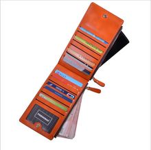 Fashion luxury ultra large capacity double zippers Women wallets purses ultra thin leather clutch Selling money
