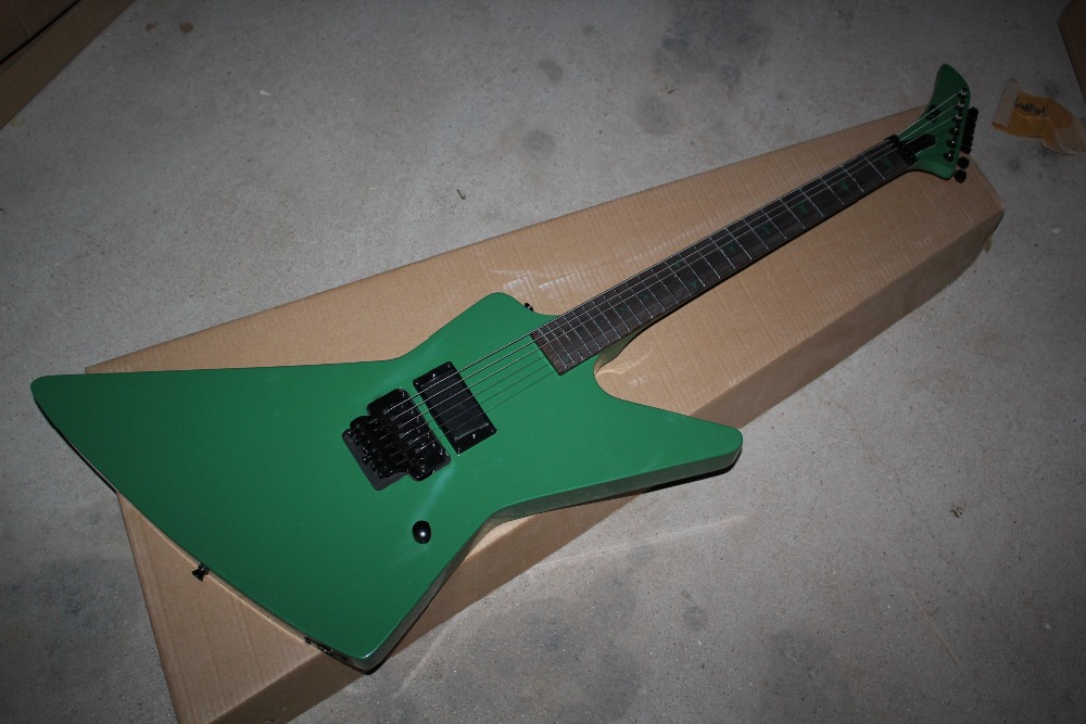 Green ESP James Hetfield's Explorer Electric Guitar Deer Skull Inlays