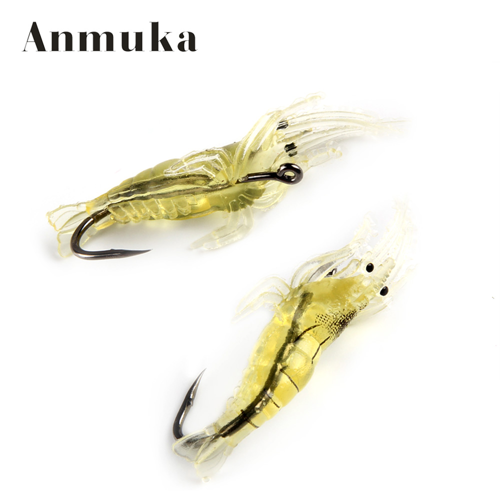 Anmuka 10pcs 4CM Soft Shrimp Fishing Lure Single Hooks Soft lure