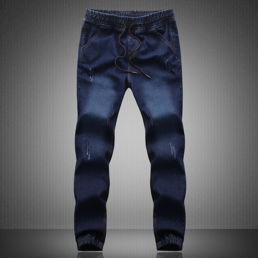 Fashion Plus Size Denim Men s jeans men Cotton Fit Drawstring jogger pants Sweatpants Men s