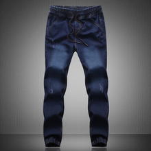Fashion Plus Size Denim Men s jeans men Cotton Fit Drawstring jogger pants Sweatpants Men s