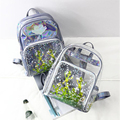 Laser backpack students in 2017 new ultra perspective Harajuku alien transparent sequins star shoulder bag z954