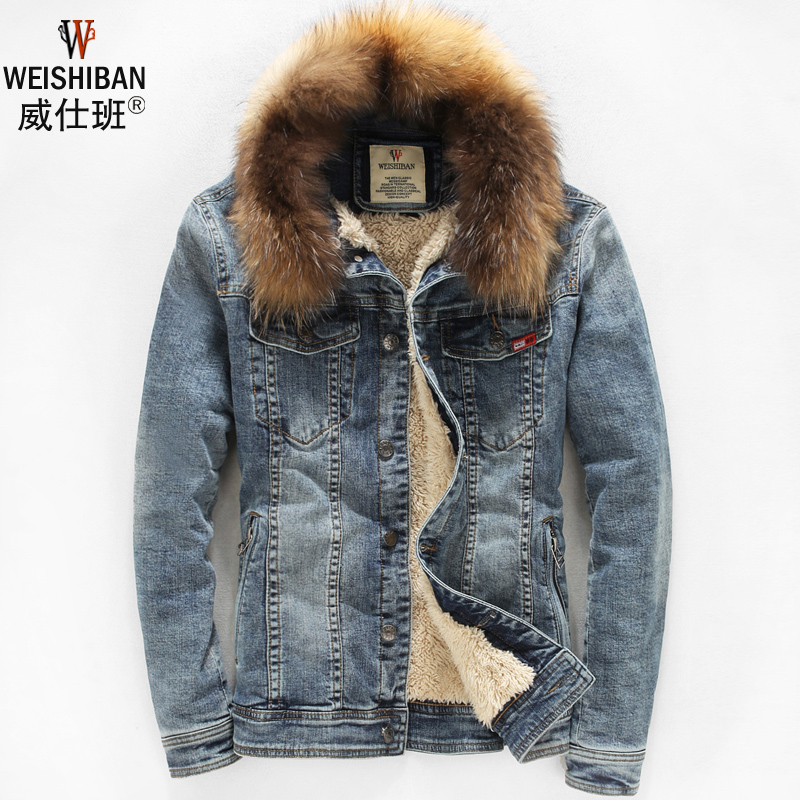 Fur Collar Men Denim Jacket Promotion Shop For Promotional Fur Collar