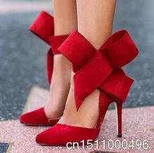 Summer Style Women Sandals Sexy Butterfly Bowtie Pointed Toe High Heels Ladies Wedding Shoes Female Designer Shoes