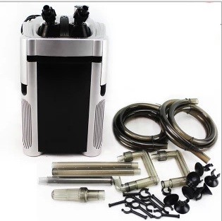 Atman 2 stage DF 500 pressurized aquarium external canister filter with filter media ceramic rings and bio balls