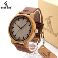 BOBO BIRD A16 Women Wooden Bamboo Watches for Men Real Leather Strap Quartz Watches for Women