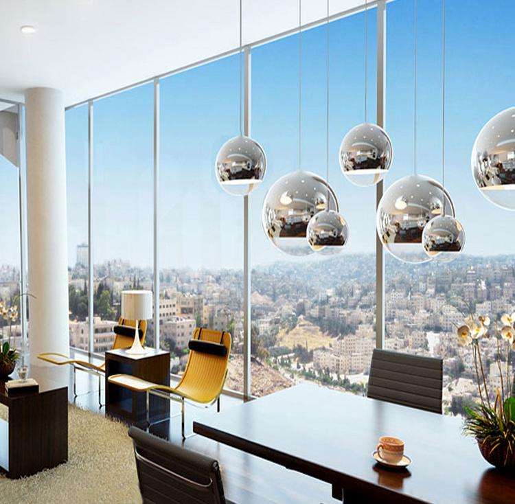 Moderne hanglampen spiegelbol glas lineaire schorsing hanglamp voor