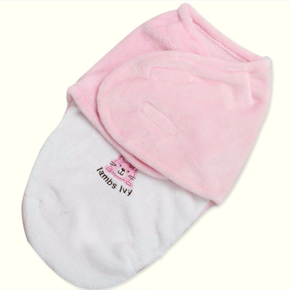 Hot 2016 New Infant Baby Swaddle Wrap Soft Envelope For Newborn Baby Blanket Swaddle Sleeping Bag Infant Bedding Coral Fleece