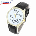 HL 2016 Men Women Who Cares Leather Casual Watch Analog Quartz Wrist Watch Gift relogio masculino