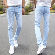 Men Elastic Casual Straight Jeans 2016 New Mid Cowboy Pants Skinny Blue Men Brand Jeans Stretch Jeans Men Hot Size 27-36 rwy801