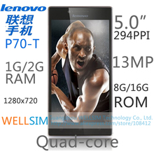 Original Lenovo P70t P70-t Multi language Mobile phone 5.0″ 1280×720 MT6732 Quadcore 1G2G RAM 8G16G ROM Android 4.4 13MP