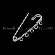 Iron Kilt Pins, Platinum Color, about 16mm wide, 50mm long, hole: 3mm