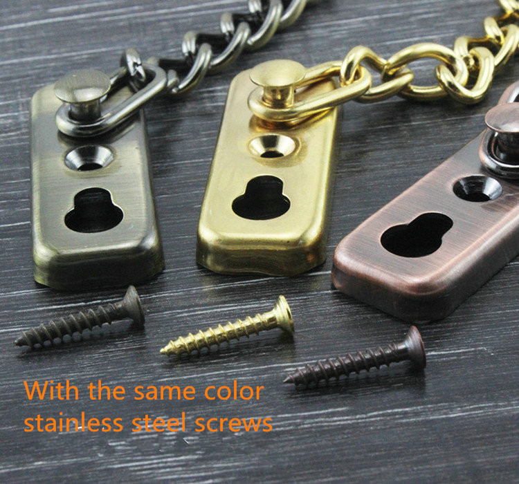 Description Picture 5 of item1PCS/LOT  YT1091B  High-Grade Golden Stainless Steel  Anti-Stealing-Link  Door Chain Hotlink Protection   Contain screw