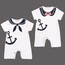 2016 New Newborn Baby Boy Girl Romers Anchor Sailor Bodysuit Playsuit Outfits Clothes