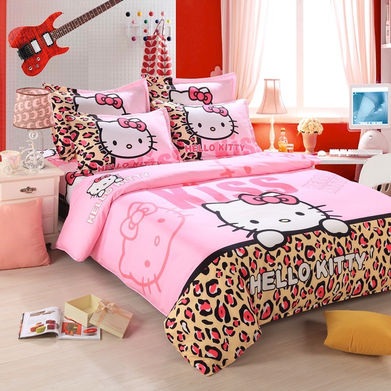 Home textiles bedclothes Leopard Hello Kitty cartoon