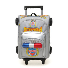 New 2015 Cool 3D Car Models Rolling Trolley Backpack Primary School Backpack Children Kids Wheel Bag