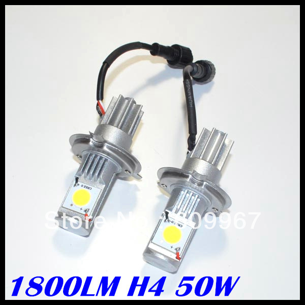 NEW product LED Headlight 50w Super Bright High Lumen 50W 1800LM H4 CREE CXA1512 chips Car Auto Headlight Free shipping