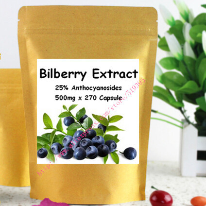 Hotsale 3bottle Bilberry Extract 25% Anthocyanosides 500mg x 270caps powerful antioxidant free shipping