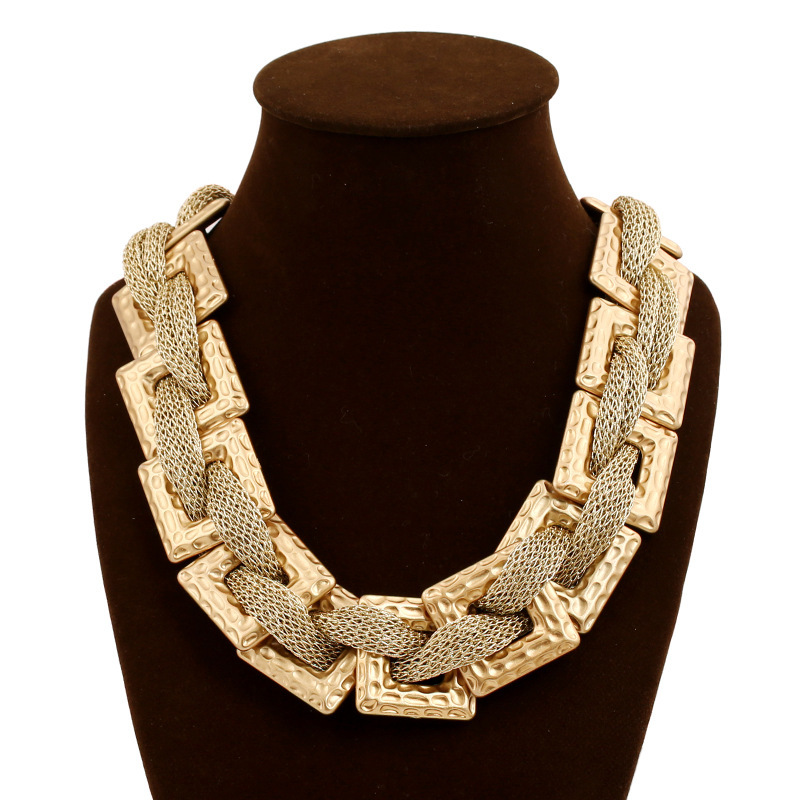 Statement Necklace fashion women necklaces 2015 vintage channel big gold chain initial collar choker necklace Pendants