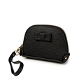 Fashion Full Grain Leather Coin Purse Women Simple Koran Style Lovely Bowknot Zipper Small Key Holder
